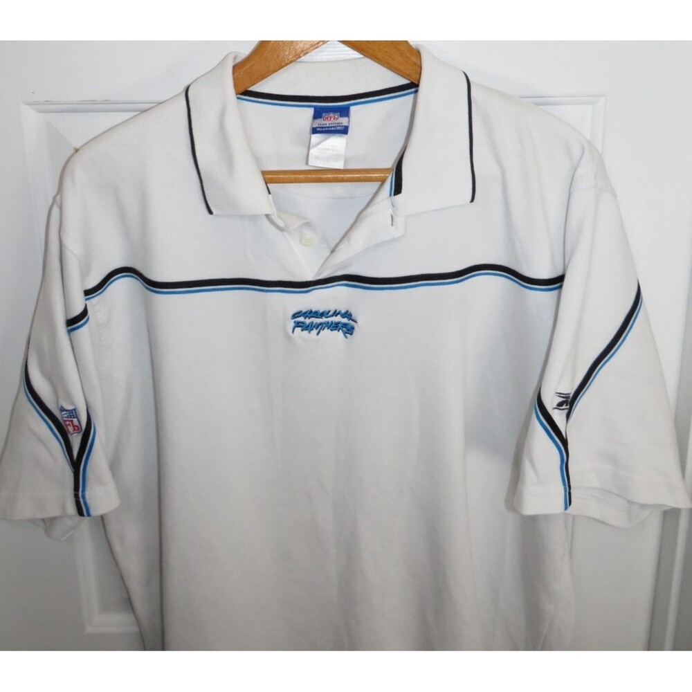 Vintage Reebok Carolina Panthers Football Polo Shirt XL NFL Team Apparel